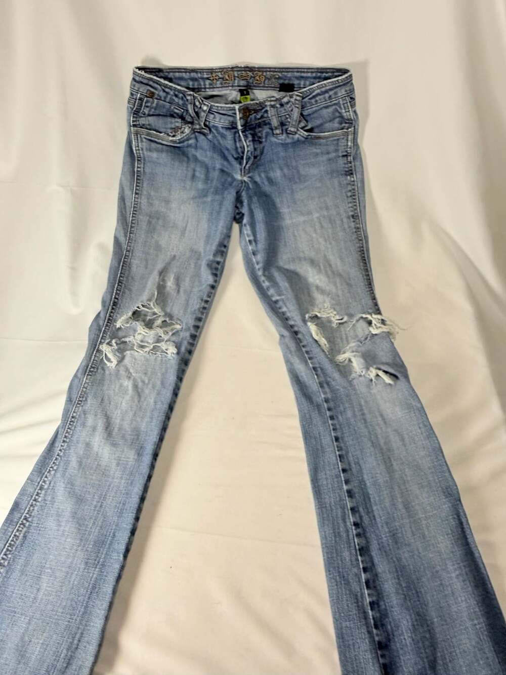 Dollhouse Womens Jeans Size 7 Distressed Bootcut Y2K Vintage Denim